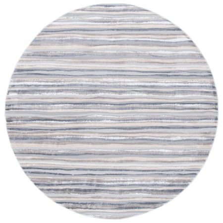 Safavieh 6 ft. 7 in. x 6 ft. 7 in. Lagoon Power Loomed Round Area Rug; Grey & Ivory LGN148F-7R